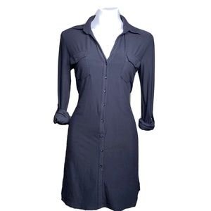 Long sleeve basic black t shirt dress